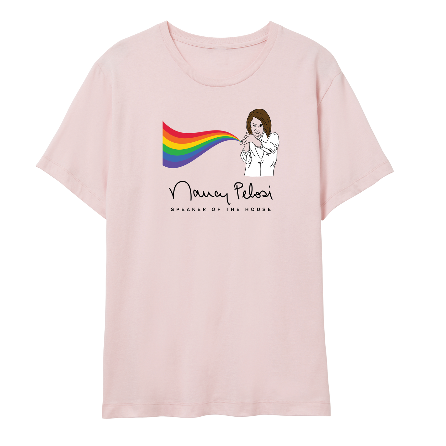 Pink Pelosi Pride Rainbow Tee