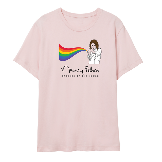 Pink Pelosi Pride Rainbow Tee
